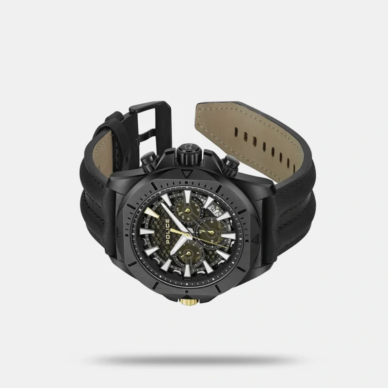 Police Multifunction Black Dial Leather Strap Watch For Men - PLPEWGF0054503 - Image 3