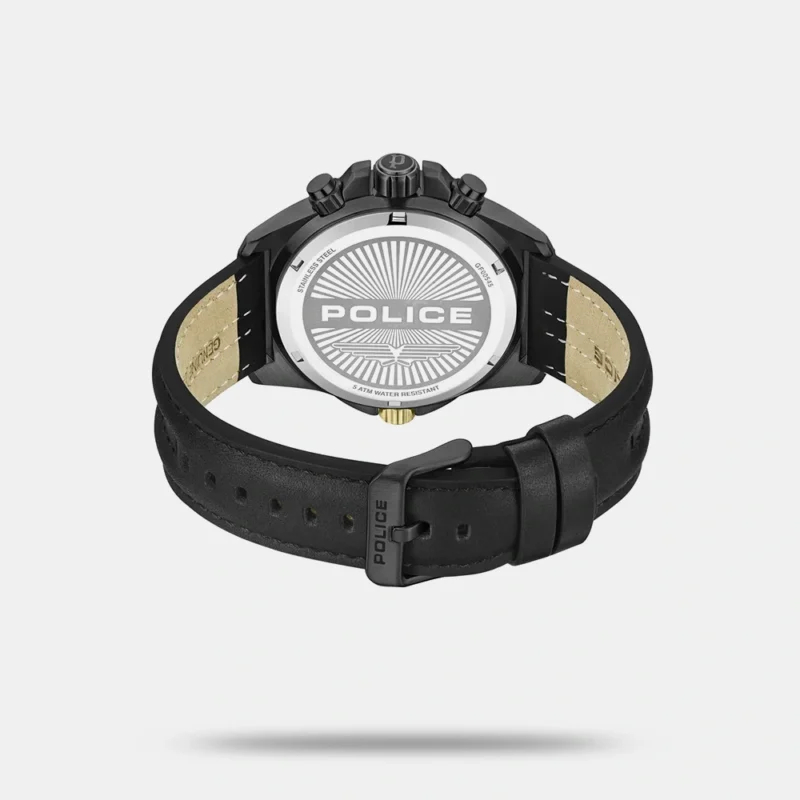 Police Multifunction Black Dial Leather Strap Watch For Men - PLPEWGF0054503 - Image 4