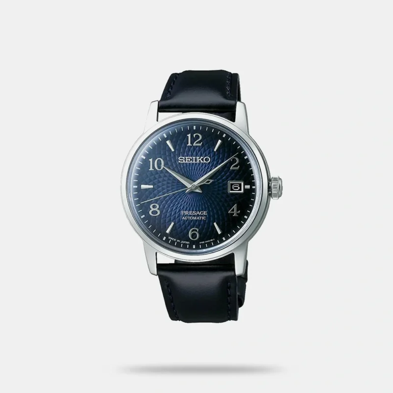 Seiko Leather Analog Blue Dial Men Watch Blue Band - SRPE43J1