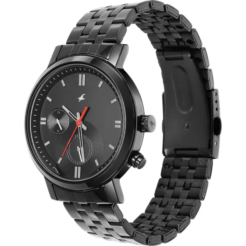 Fastrack Tick Tock Quartz Multifunction Black Dial Metal Strap Watch for Guys - NS3287NM01 - Image 2