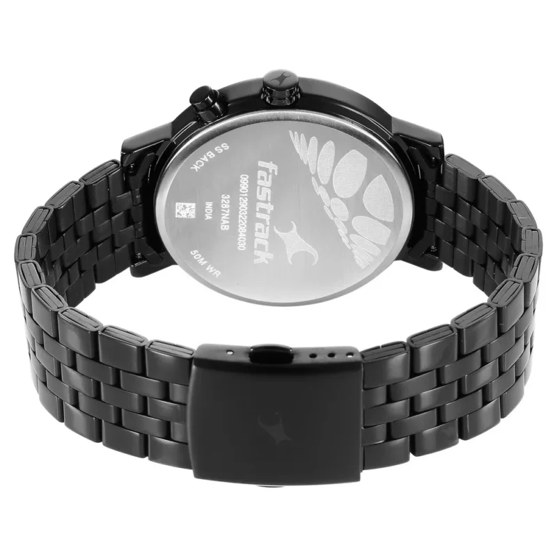 Fastrack Tick Tock Quartz Multifunction Black Dial Metal Strap Watch for Guys - NS3287NM01 - Image 3