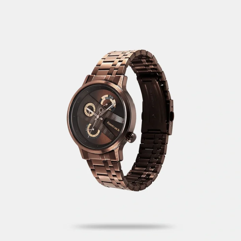 Fastrack Exuberant Quartz Multifunction Brown Dial Stainless Steel Strap Watch for Guys - 3301QM01 - Image 2