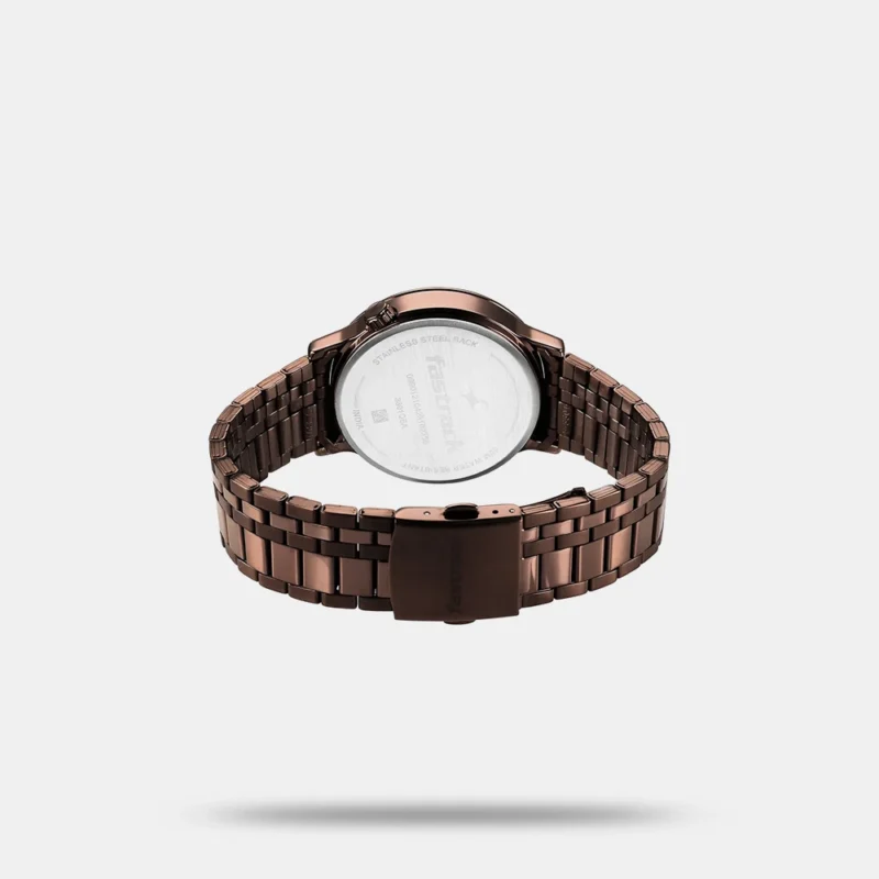 Fastrack Exuberant Quartz Multifunction Brown Dial Stainless Steel Strap Watch for Guys - 3301QM01 - Image 3