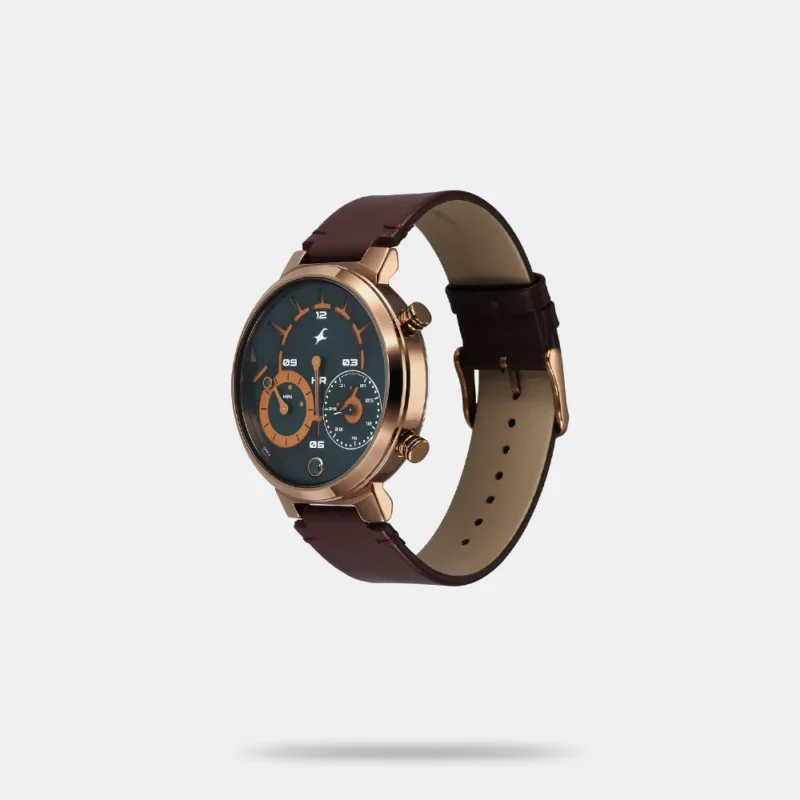 Fastrack Gambit Micromotor Green Dial Brown Leather Strap Analog Watch for Guys - 3309QL01 - Image 2