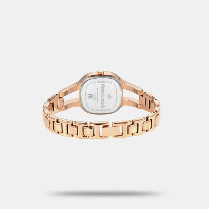 Fastrack Pulse Quartz Analog Mother Of Pearl Dial Rose Gold Metal Strap Watch For Girls - 6147WM01F - Image 3