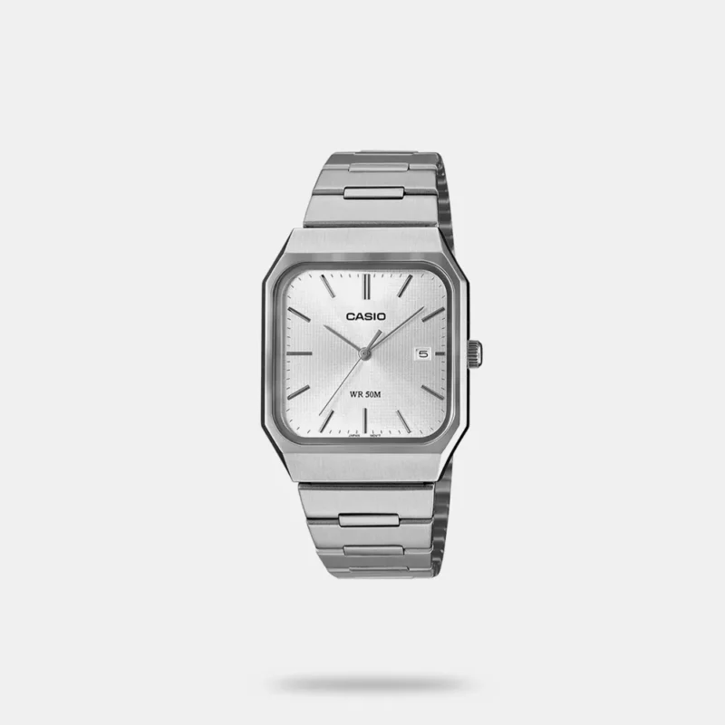 Enticer Men Quartz Silver Dial Analog Stainless Steel Watch MTP-B185D-7AVDF - A2468