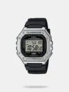 Experience adventure with this sporty analog-digital watch, featuring a durable 47.6mm dial, debossed bezel, simple hands, digital displays, backlight, and pushers. It's water-resistant up to 100 meters and comes with a robust resin strap secured by a tang buckle closure.