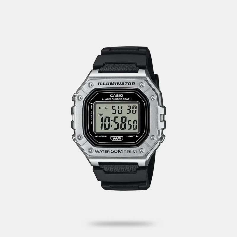 Youth Men Quartz Black Dial Digital Resin Watch W-218HM-7AVDF - D374