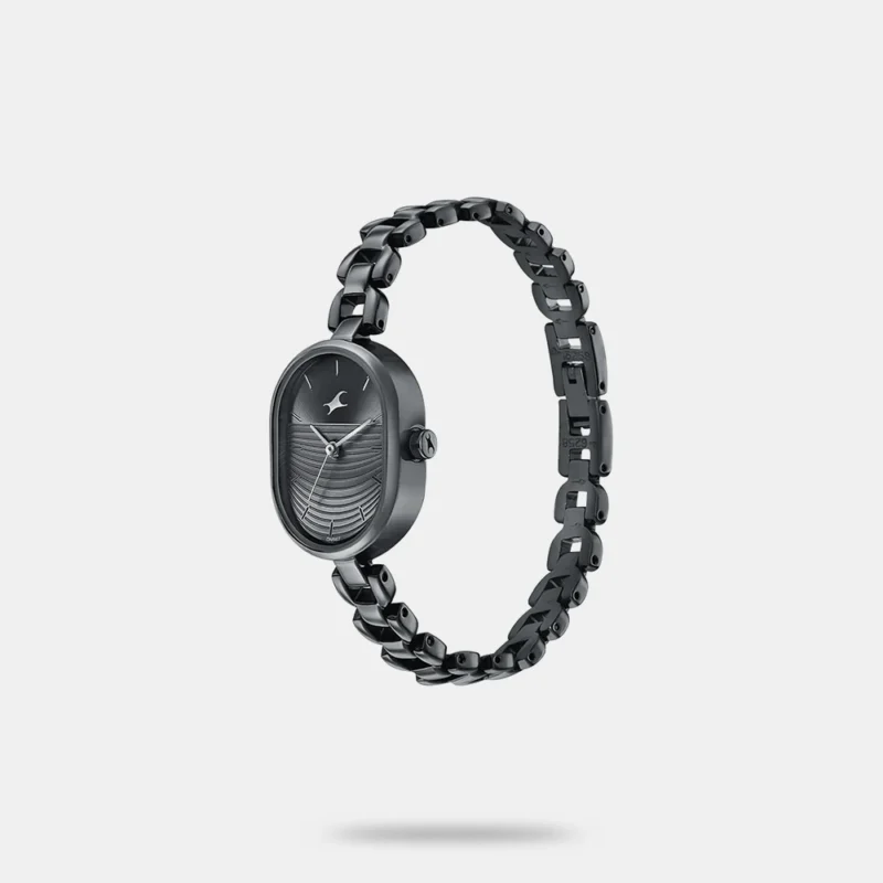 Fastrack Style Up Black Dial Metal Strap Watch for Girls - NS6258NM01 - Image 2