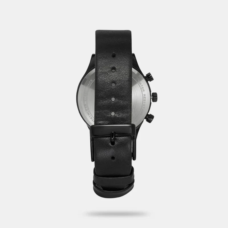 Helix by Timex Analog Watch for Man with Black Round Dial & Black Leather Strap Band Water Resistant Men's Wrist Watches - TW003HG28 - Image 3