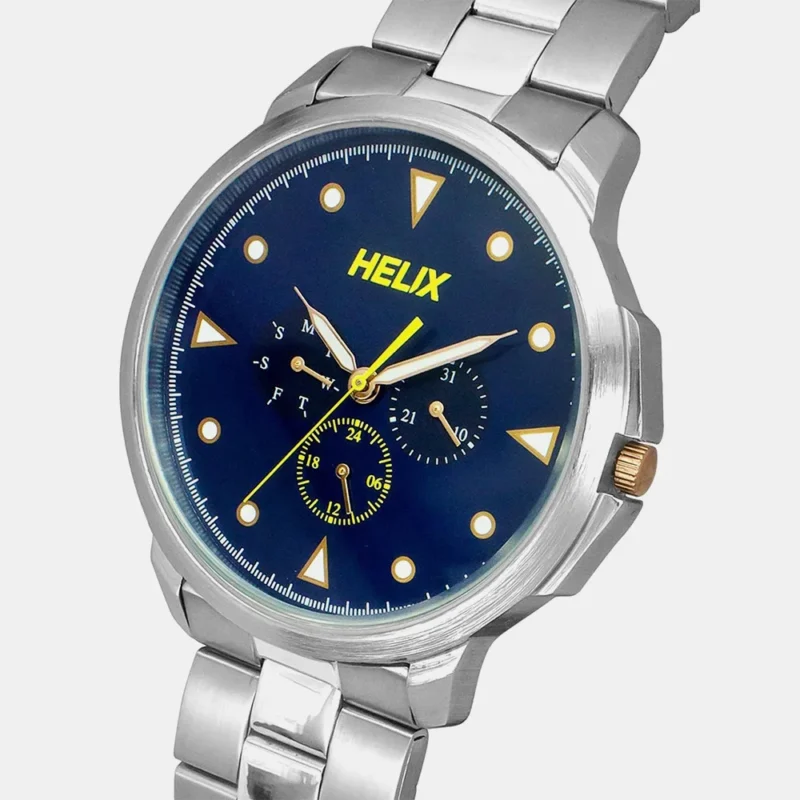 Helix Men Quartz Blue Dial Chronograph Stainless Steel Watch - TW027HG33 - Image 2