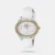 The Timex watch is perfect for women who want a fashionable and functional timepiece. This watch is made with a quartz movement and features a black resin band. It also includes a black dial and silver markers. The Timex watch is water resistant to 30 meters and has a date display.