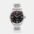 Set your fashion parameters high with this men's analog watch from the Valentine's Day collection by Helix. The black round dial is housed in a 45.5 mm case. It exudes plain three hands and a crown for time adjustment. The stainless steel strap vaunts a silver hue that enhances the look of the watch. Furthermore, it is completed with a push-button clasp to ensure a secure fit on the wrist.