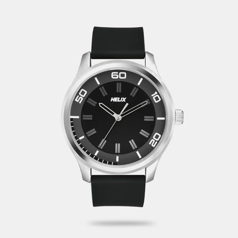 Men Quartz Black Dial Analog Silicone Watch - TW043HG21