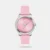 Add a pop of color to your style with this women's analog stainless steel watch. The 35mm round case pairs beautifully with the pink dial. The quartz movement ensures accurate timekeeping, while the 16mm pink silicon strap adds style and secures with a tang buckle. With 3 ATM water resistance, it's ideal for daily wear. Protected by mineral glass, this watch is lightweight at 46 grams and features a slim 9mm case thickness. It comes with a 2-year warranty and proudly originates from India.