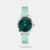 Let this classy women's analog watch from the Valentine's Day collection by Helix be a testimony to your love. Its genuine leather strap comes in a blue hue that elevates the look of the watch. The green round dial is nestled in a 33.5 mm case. It showcases plain three hands and a crown for time adjustment. Furthermore, it is completed with a buckle clasp to ensure a secure fit on the wrist.
