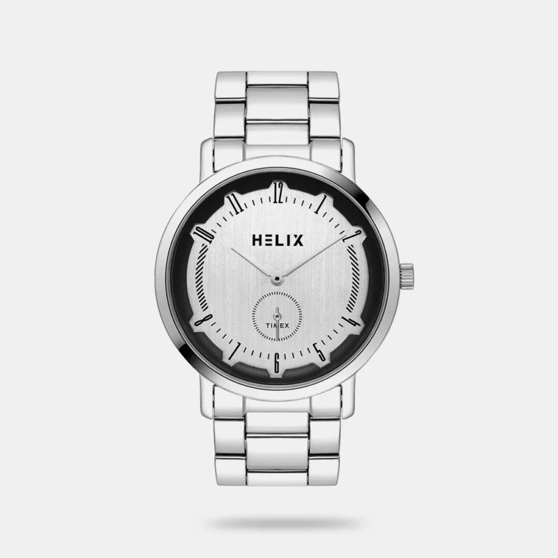 Helix By Timex Silver Round Dial Analog Men's Watch - TW053HG06