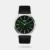 This men's analog stainless steel watch combines style and functionality. The 39mm round case perfectly complements the green dial. Operating on a quartz movement, it ensures accurate timekeeping. The 18mm black leather strap adds style and secures with a tang buckle. With 3 ATM water resistance, it's ideal for daily wear. Protected by mineral glass, this watch is lightweight at 41 grams and has a 7mm case thickness. It comes with a 2-year warranty and is proudly made in India.
