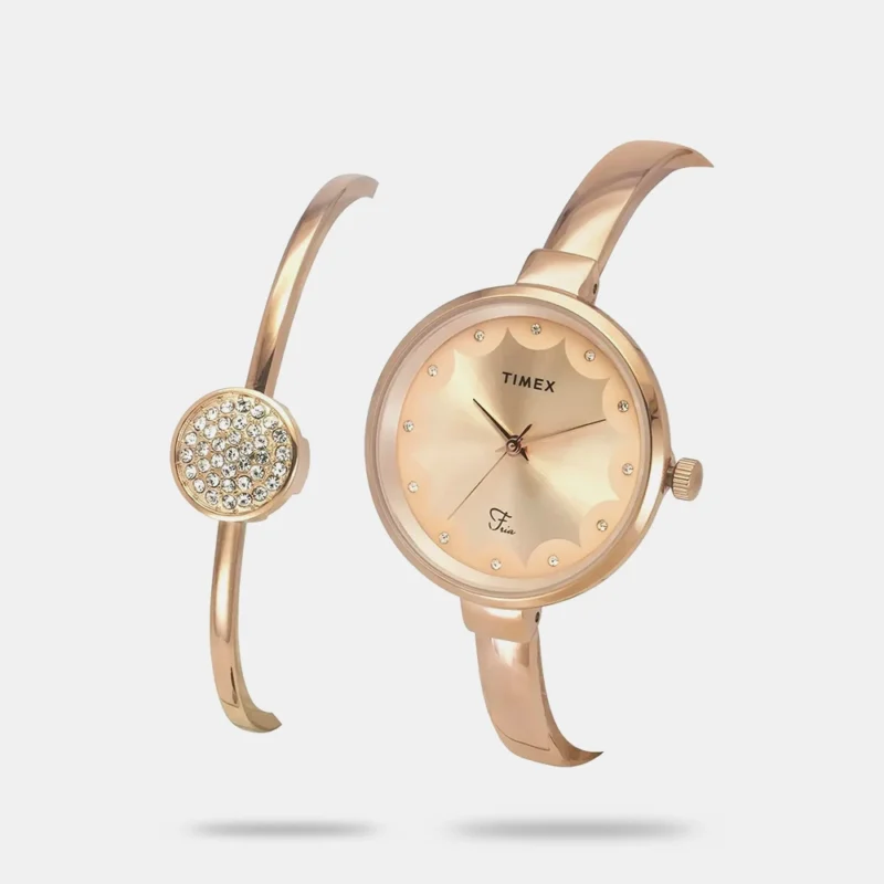 Fria Women Quartz Rose Gold Dial Analog Brass Watch - TWEL18502 - Image 2