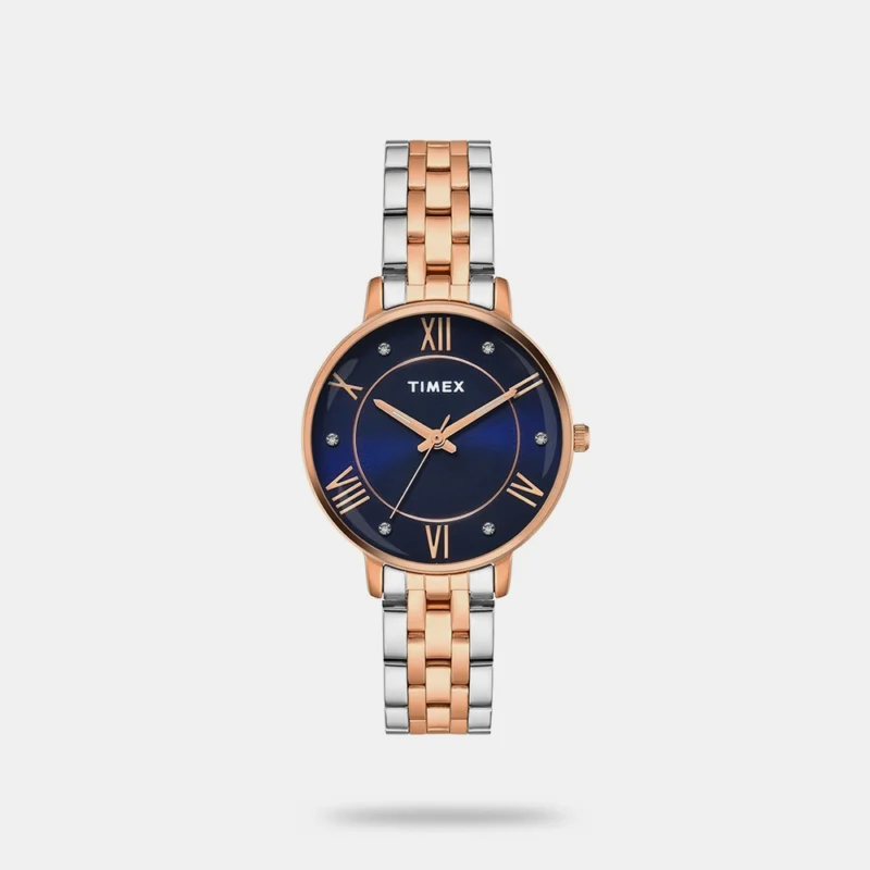Women Brass Dial & Stainless Steel Straps Analogue Watch - TWEL19110