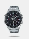Embark on adventures with this sporty digital watch that features a sturdy dial with a digital display, LED backlight, 1/100-second stopwatch, and push buttons. The watch also features water resistance and a sturdy resin strap with a tang buckle closure that ensures a secure fit.
