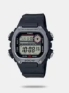 Embark on adventures with this sporty digital watch that features a sturdy dial with a digital display, LED backlight, 1/100-second stopwatch, and push buttons. The watch also features water resistance and a sturdy resin strap with a tang buckle closure that ensures a secure fit.