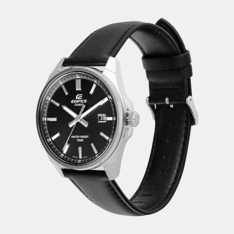 Edifice Men Quartz Black Dial Analog Leather Watch - ED621 - Image 2
