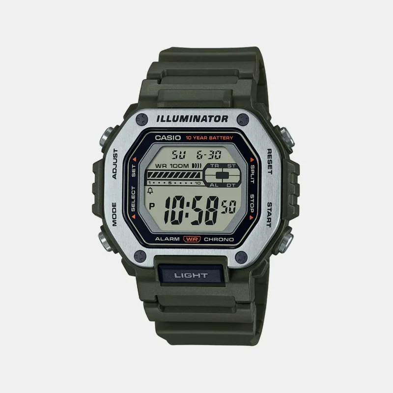 CASIO Youth Men Octagonal Digital Watch with Resin Strap - D301