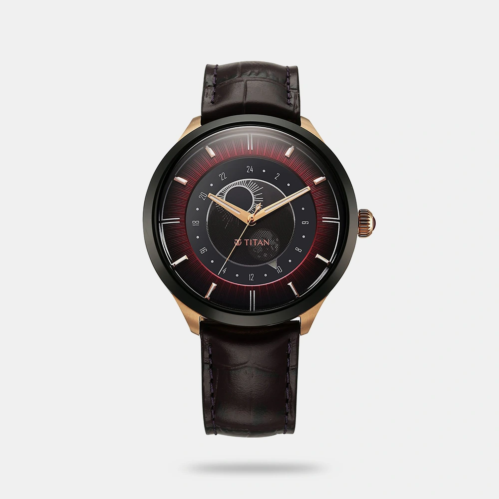 Titan Caleum Sun Moon Phase in Scarlet Red - Stellar Edition - 10028KL01