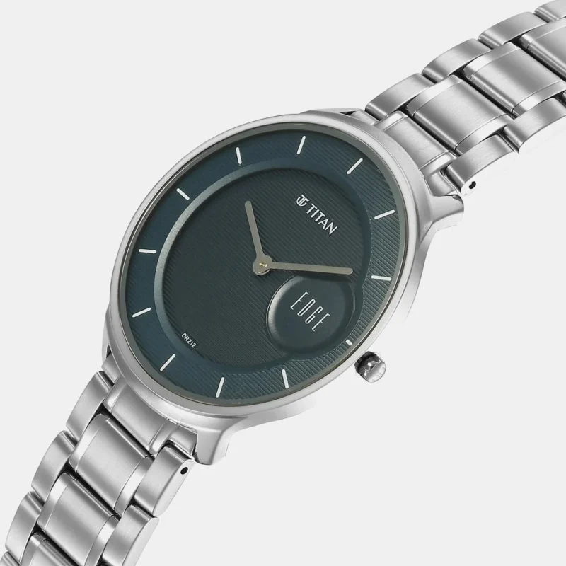 Titan Edge Murals Quartz Analog Blue Dial Stainless Steel Strap Watch For Men - 1843SM03 - Image 3
