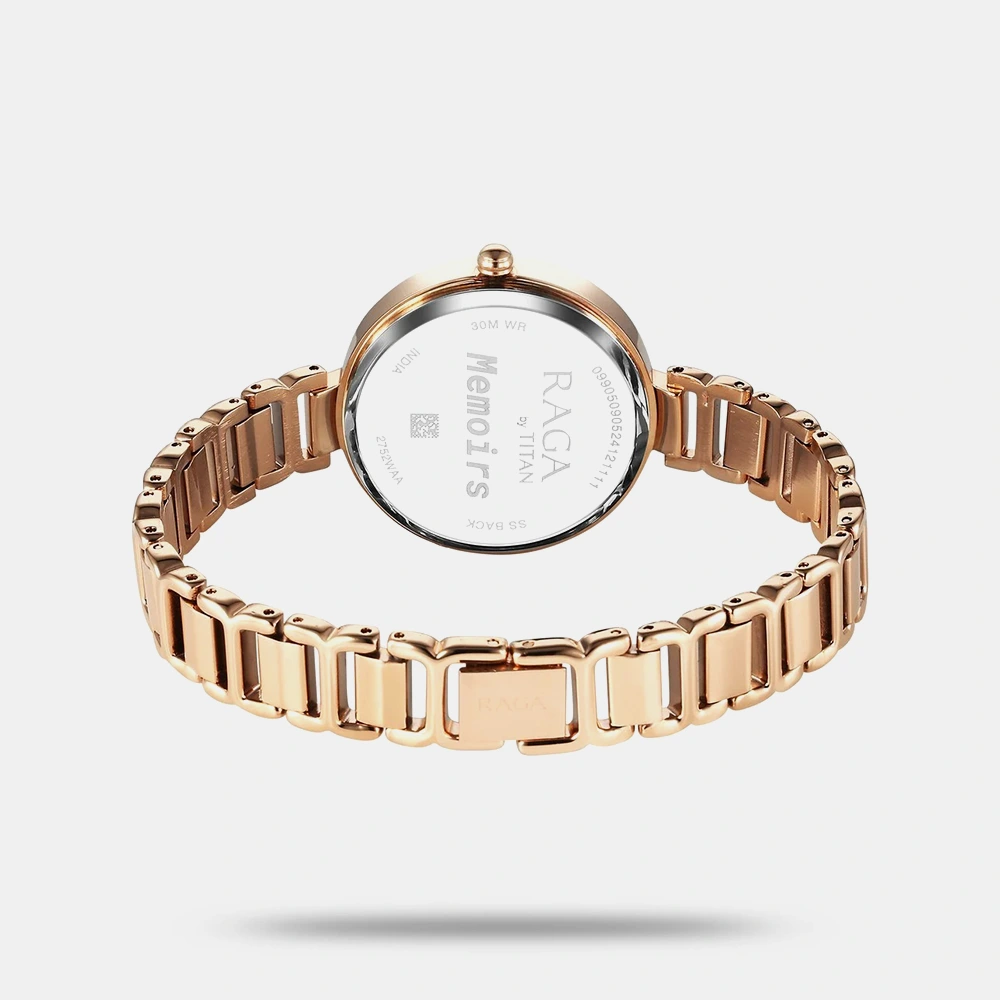 https://watchpalace.in/product/titan-raga-memoirs-quartz-analog-burgundy-dial-with-rose-gold-color-metal-strap-watch-for-women-2752wm01/ Titan Raga Memoirs Quartz Analog Burgundy Dial With Rose Gold Color Metal Strap Watch For Women - 2752WM01 - Image 4
