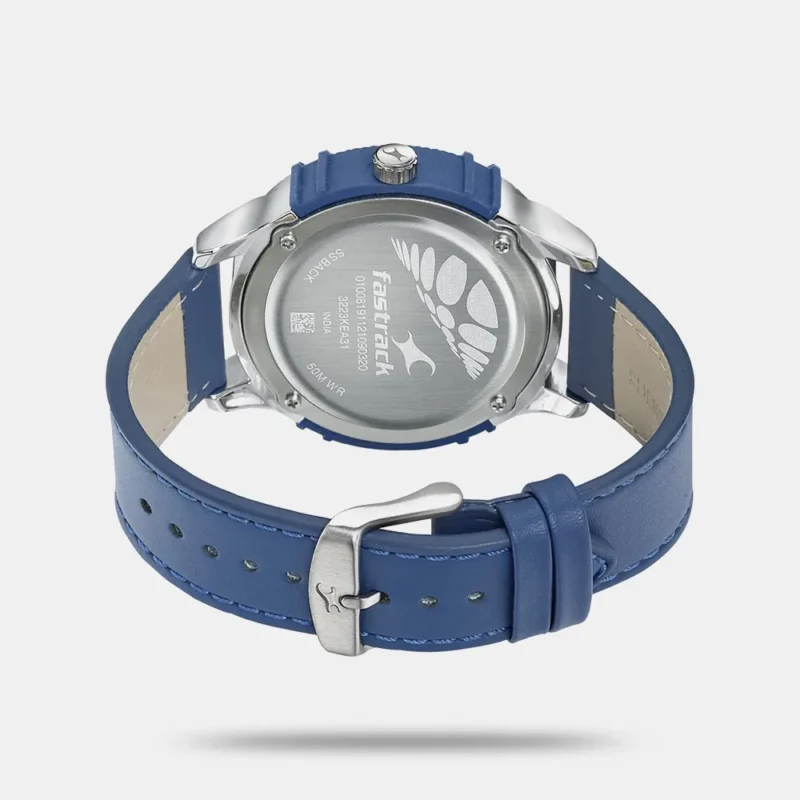 Fastrack Dial It Up Quartz Analog with Date Blue Dial Leather Strap Watch for Guys - 3223KL01 - Image 4