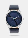 Elevate your accessory collection with this men's casual analog watch from the Dial it up collection by Fastrack. It has a green round stick dial. This multifunction watch features a crown for time adjustment. The genuine leather strap comes in a grey hue that further elevates the look of the watch. Besides, it is completed with a buckle clasp to ensure a secure fit on the wrist. It is water-resistant up to 50 m. It has stick needle, Quartz movement and a dial diameter of 43 mm. It shows the day and date accurately.