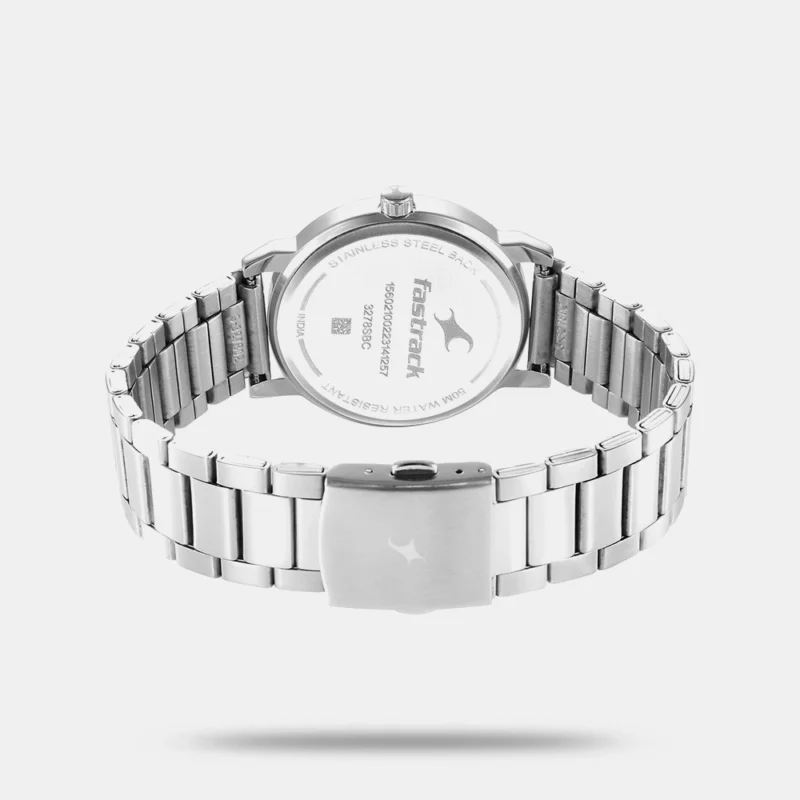 Fastrack Stunners White Dial Metal Strap Watch for Guys - 3278SM04 - Image 3