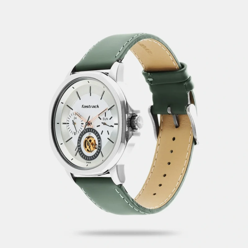 Fastrack Exuberant Quartz Multifunction White Dial Leather Strap Watch for Guys - 3303SL02 - Image 2