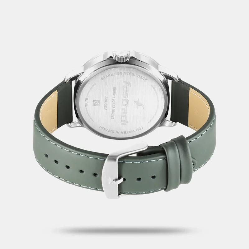 Fastrack Exuberant Quartz Multifunction White Dial Leather Strap Watch for Guys - 3303SL02 - Image 4