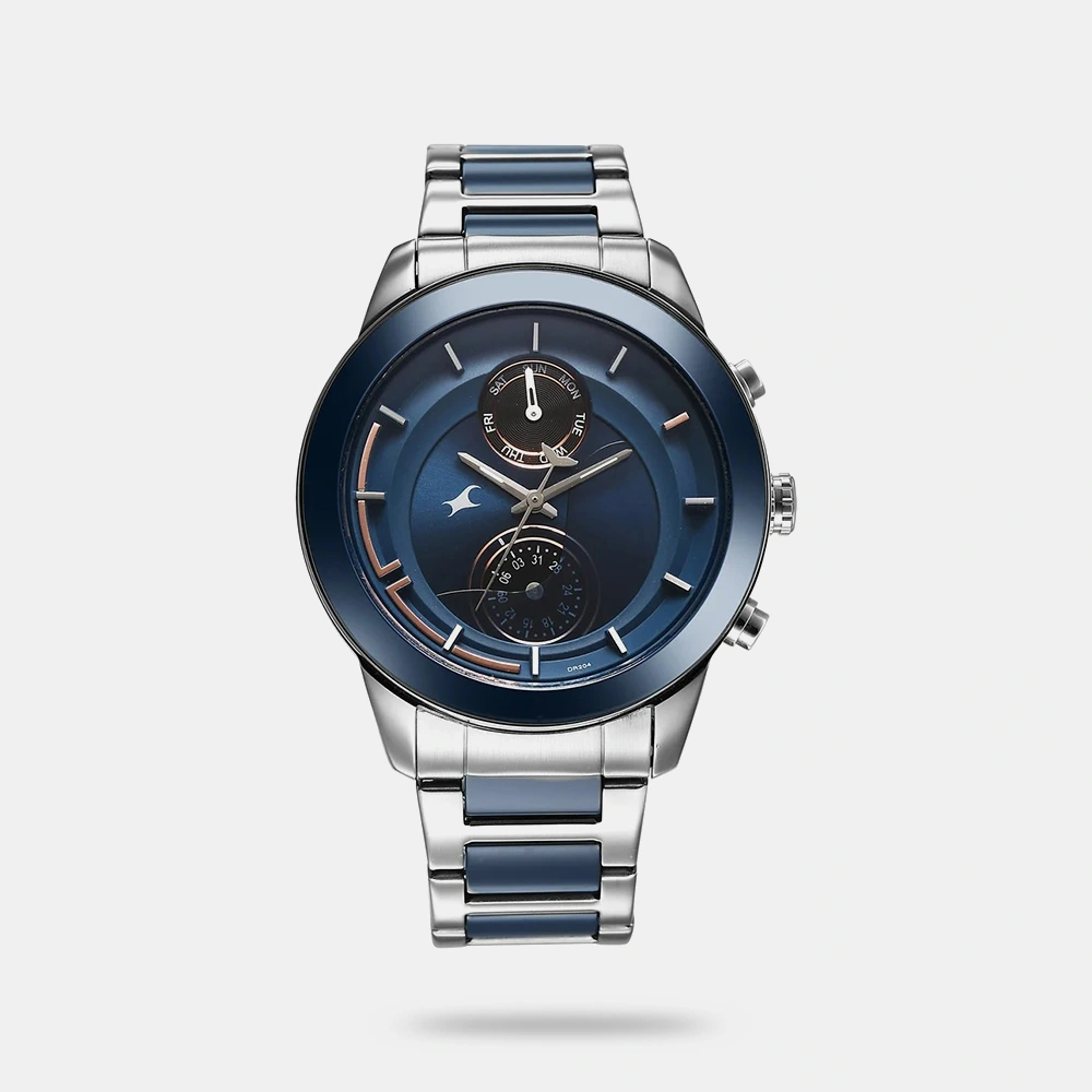 https://watchpalace.in/product/fastrack-oceanyx-ceramic-quartz-multifunction-blue-dial-two-toned-strap-watch-for-guys-3304kd02/ Fastrack Oceanyx - Ceramic Quartz Multifunction Blue Dial Two Toned Strap Watch For Guys - 3304KD02