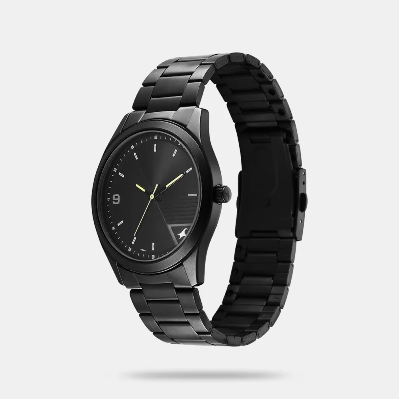 Fastrack Stunners Quartz Analog Black Dial Black Metal Strap Watch For Guys - 3317NM01 - Image 2