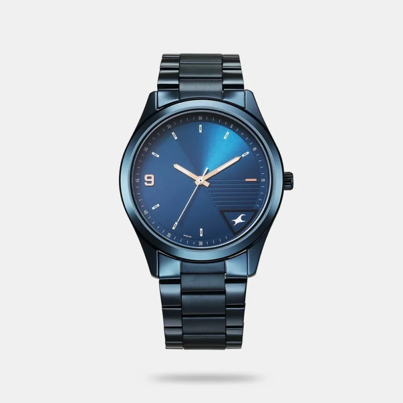 Fastrack Stunners Quartz Analog Blue Dial Blue Metal Strap Watch For Guys - 3317QM01