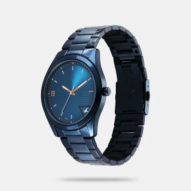 Fastrack Stunners Quartz Analog Blue Dial Blue Metal Strap Watch For Guys - 3317QM01 - Image 2