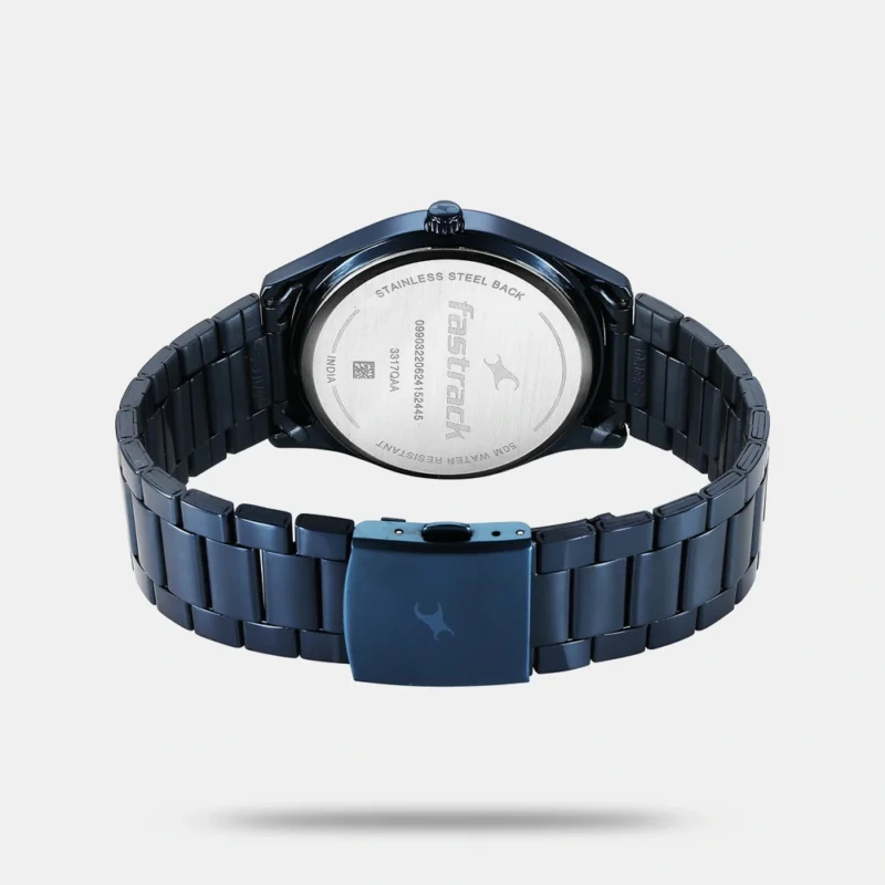 Fastrack Stunners Quartz Analog Blue Dial Blue Metal Strap Watch For Guys - 3317QM01 - Image 4