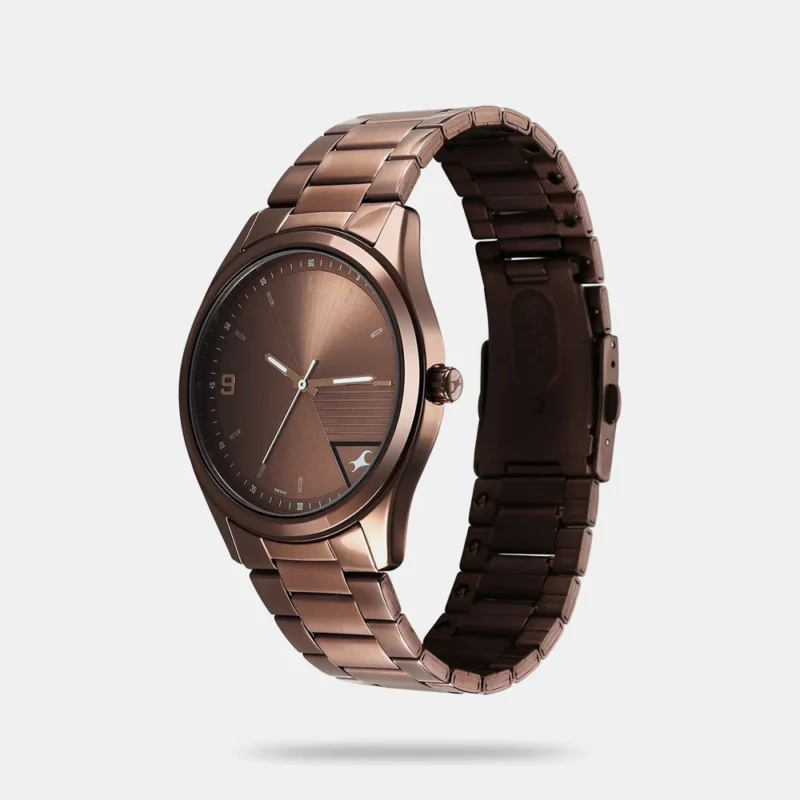 Fastrack Stunners Quartz Analog Brown Dial Brown Metal Strap Watch For Guys - 3317QM02 - Image 2