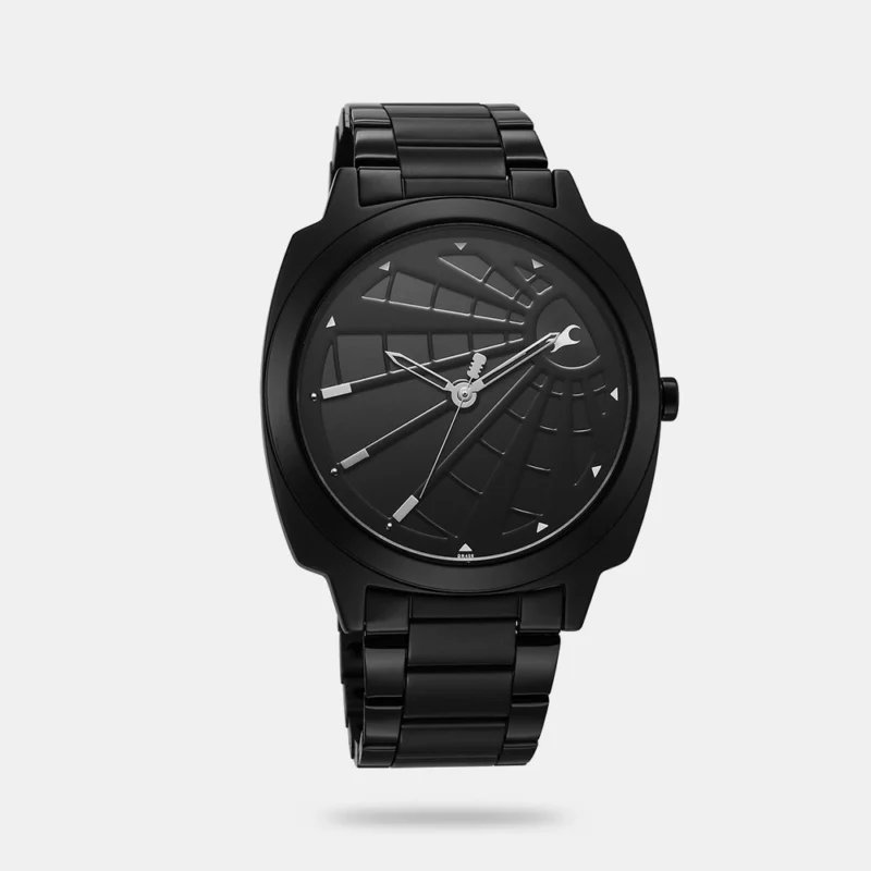 Fastrack Groove Quartz Analog Black Dial Guys Stainless Steel Watch - 3322NM01