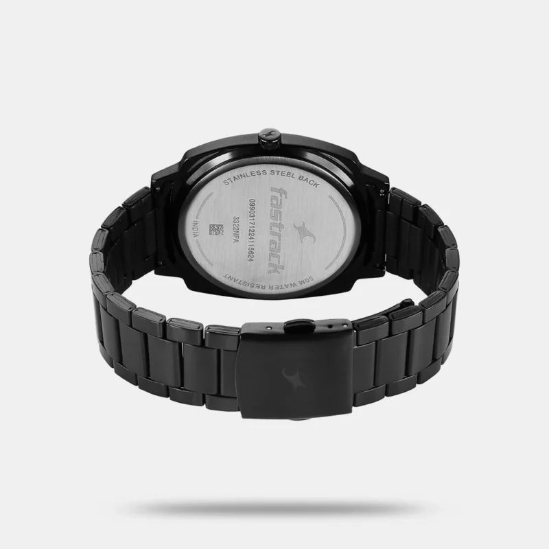 Fastrack Groove Quartz Analog Black Dial Guys Stainless Steel Watch - 3322NM01 - Image 4