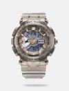 Make a bold impression with this sophisticated watch. The round dial features a classic 3-hand movement, with dot indices, along with a stylized face. Designed for both style and durability, the watch offers water resistance up to 50 meters and is equipped with a robust metal strap, secured with a fold-over deployment clasp closure for a comfortable fit.