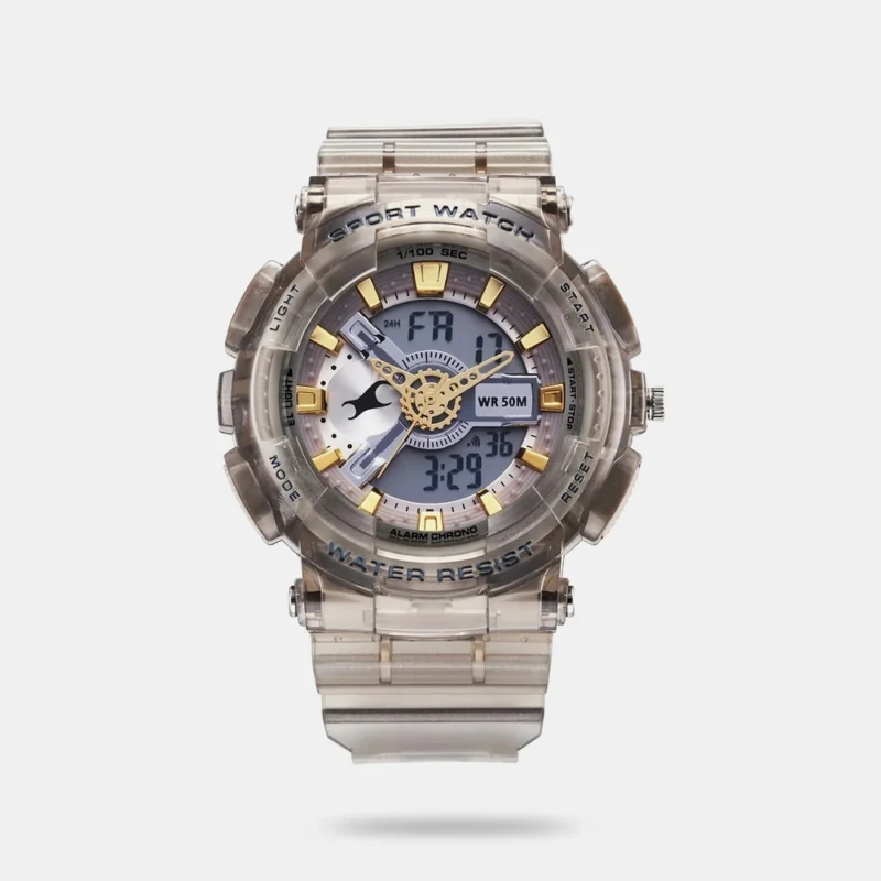 Fastrack StreetStyle Digital Dial Translucent Grey PU Strap Watch For Guys - 38116PP02