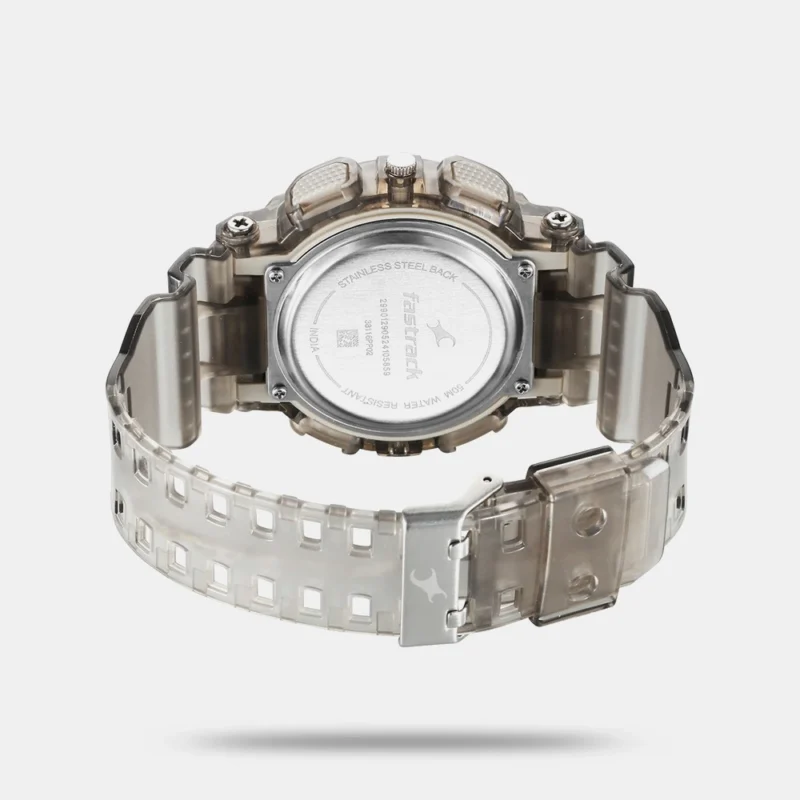 Fastrack StreetStyle Digital Dial Translucent Grey PU Strap Watch For Guys - 38116PP02 - Image 3