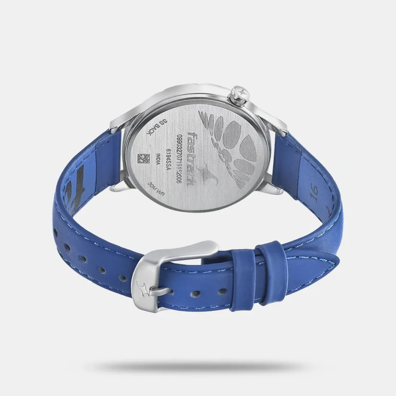 Fastrack Space Rover Quartz Analog with Date Silver Dial Leather Strap Watch for Girls - 6194SL01 - Image 3