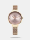 A classy look in a contemporary frame is what perfectly defines this women's analog watch from the Glitch collection by Fastrack. Its brass strap exudes a black hue that elevates the look of the watch. Housed in a 33.5 mm case, the black round dial is protected by a mineral glass. It showcases plain three hands and a crown for time adjustment. Furthermore, it is complemented with a jewellery clasp that ensures a secure fit on the wrist.