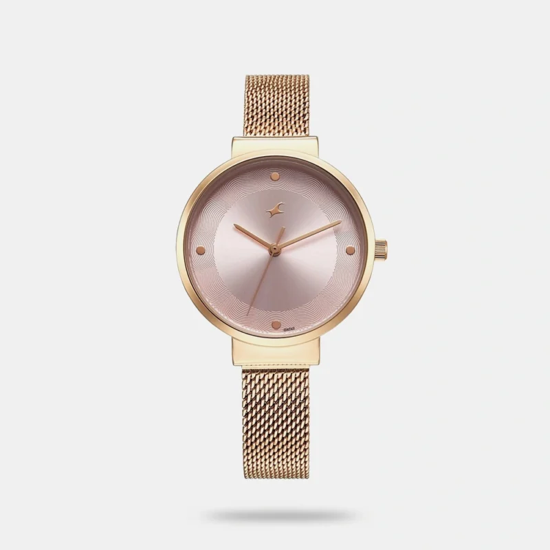 Fastrack Stunners X Quartz Analog Pink Dial Stainless Steel Strap Watch For Girls - 68045WM02